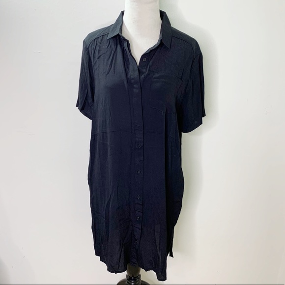 Very J Dresses & Skirts - Very J Button Down S/S Shirt Dress Black